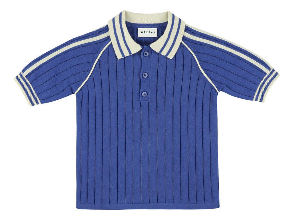 Morley Striped Boys Cosmic Blue Polo