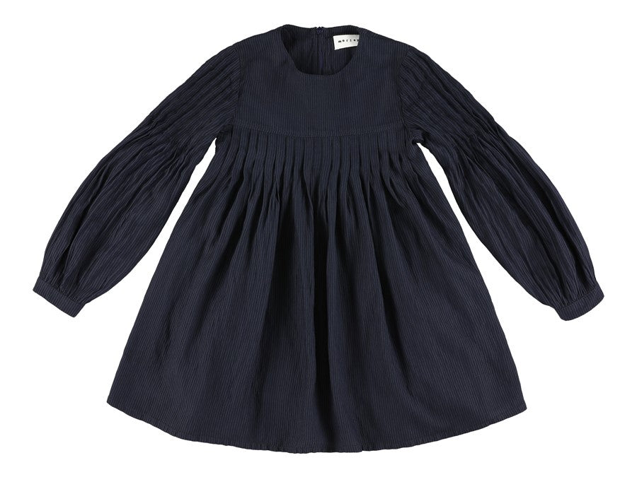 Morley Girls Chana Navy Dress with Pleats