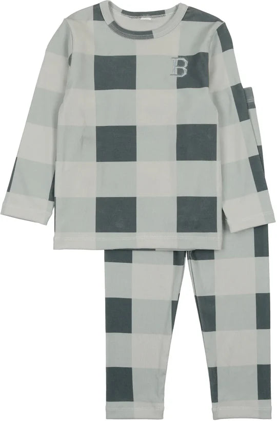 Bonjoy Grid Slate Pajamas FINAL SALE