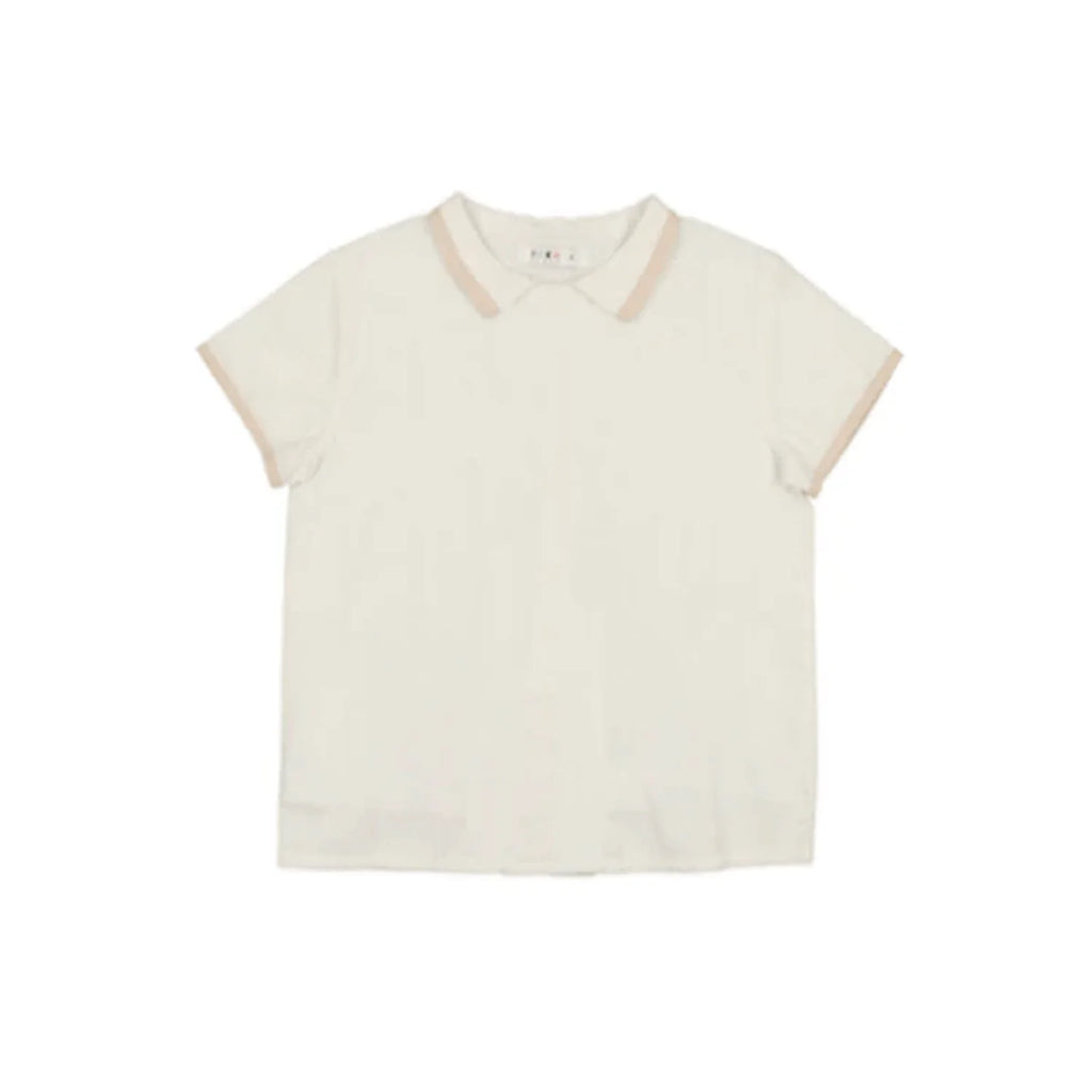 Coco Blanc Contrast Collar Cream Top