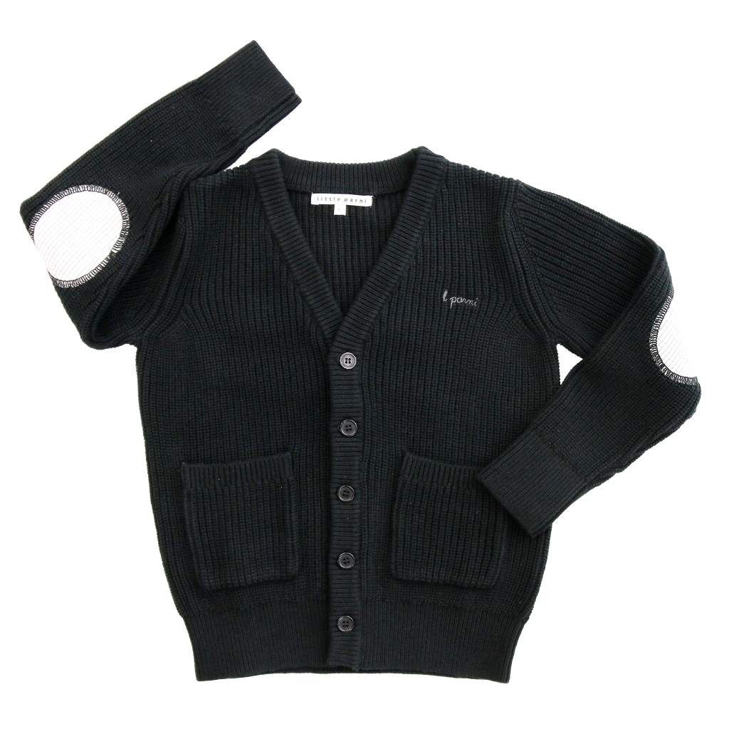 Little Parni Boys Patch Black Cardigan K562