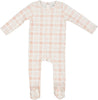 Bonjoy Plaid Ivory/Pink Footie