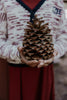 Retrokid Chunky Knit Crop Cream/ Burgundy Cardigan