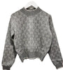 Twinset Mockneck Medium Grey/ Micro Logo Light Grey Sweater
