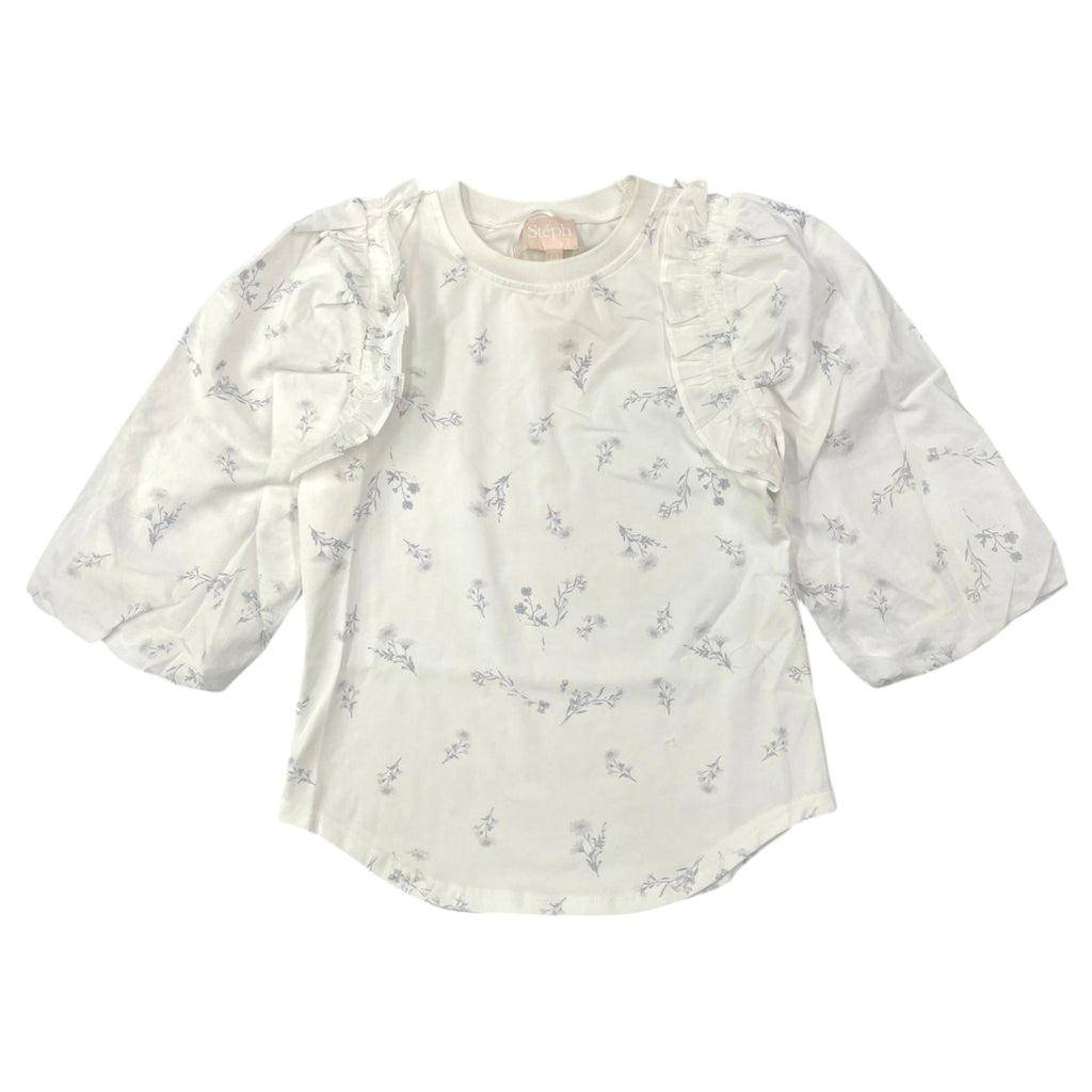 Steph by Petit Amalie Blue Ditsy Print T-Shirt