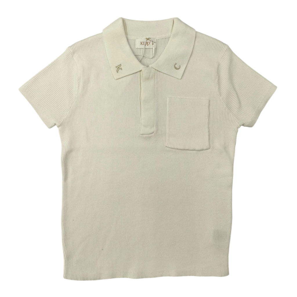 Kipp Hayden Ribbed Knit White Top