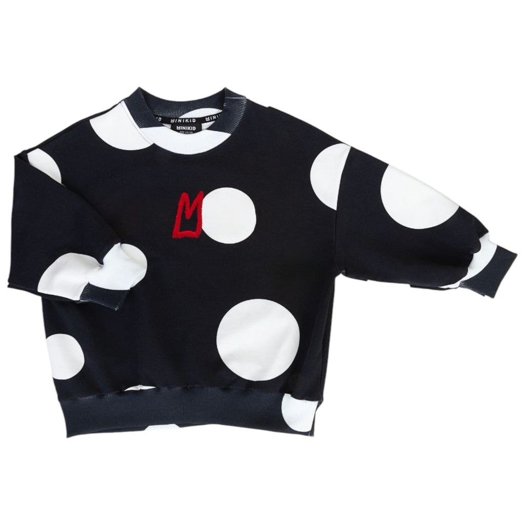 Minikid Black & White Dots Sweatshirt
