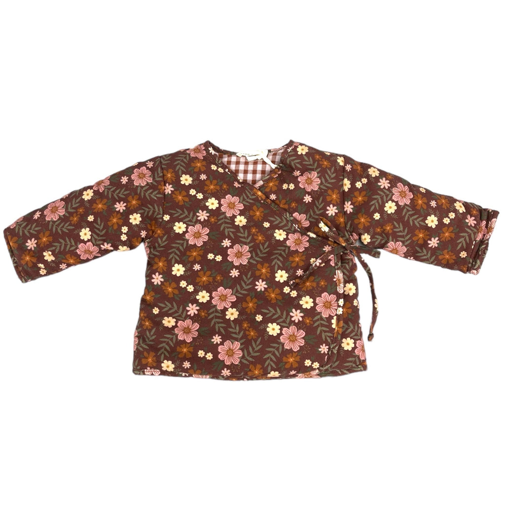 Babe And Tess Burgundy Reversible Floral Cachecoeur Wrap - Macaroni Kids