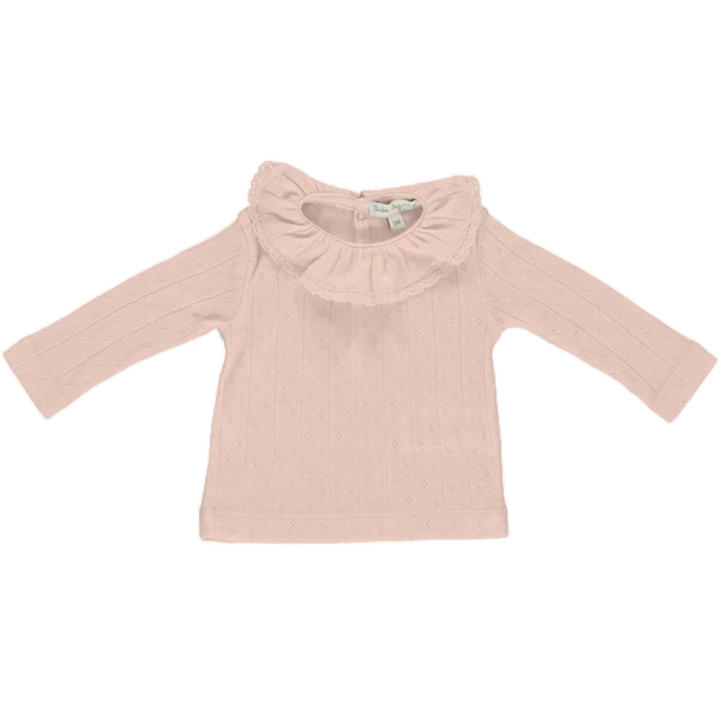 Bebe Organic Dusty rose Bebe Lace Top - Macaroni Kids