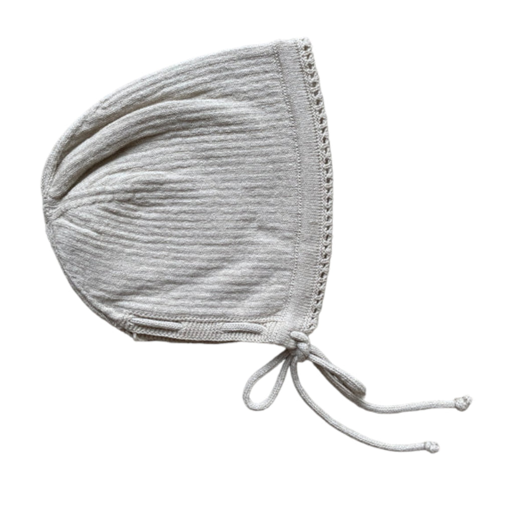 Bebe Organic Eva Ribbed Natural Bonnet - Macaroni Kids