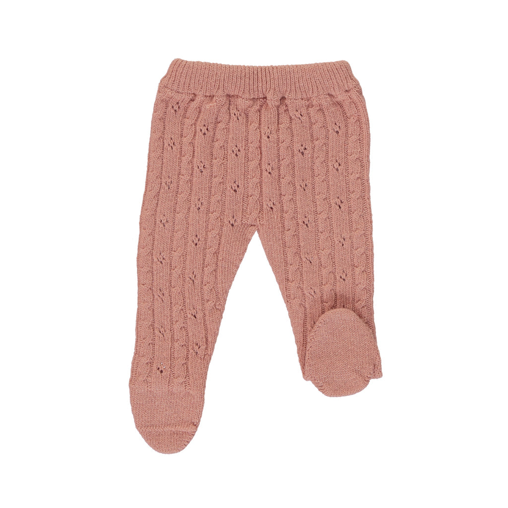 Bebe Organic Loulou Antique Rose Footed Leggings - Macaroni Kids