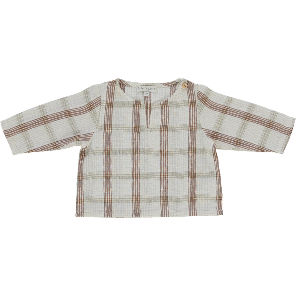 Bebe Organic Rustic check Villem Baby Shirt - Macaroni Kids