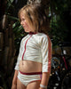 Bonnie And The Gang White Multicolor Andrea UV Cropped Top Swimwear - Macaroni Kids