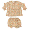 Carmina Floral Print Blouse and Bloomers Set - Peach Floral - Macaroni Kids