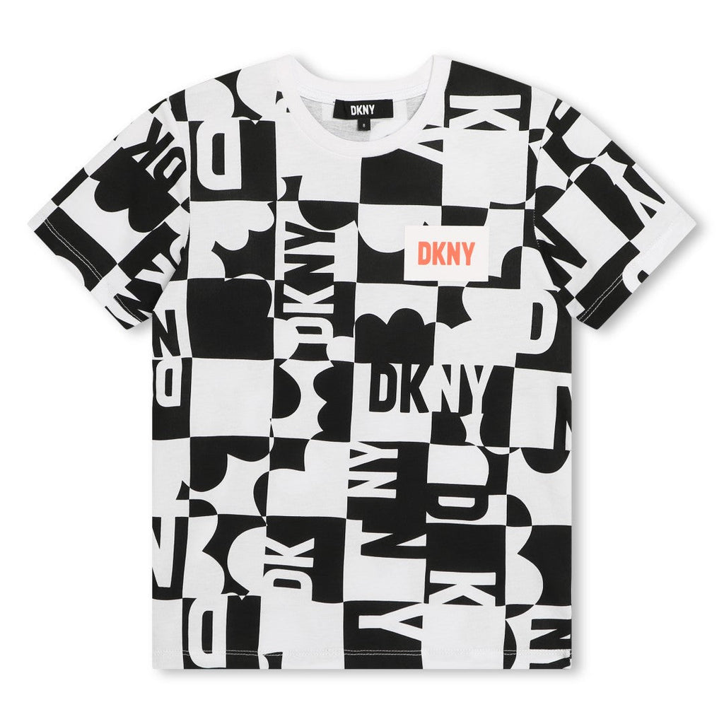 Dkny White and Black Short Sleeves Tee-Shirt - Macaroni Kids