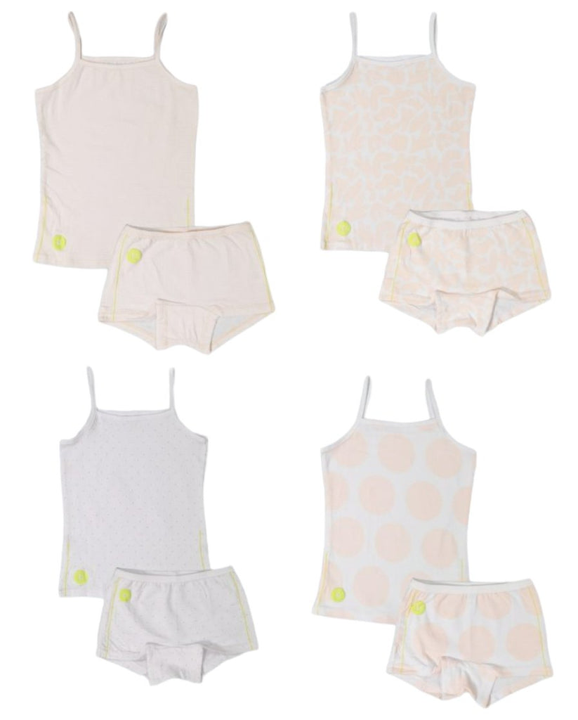 Dott Child Girls Sleeveless Tank Undershirt and Shorts Undies Set - 4 pack - Macaroni Kids