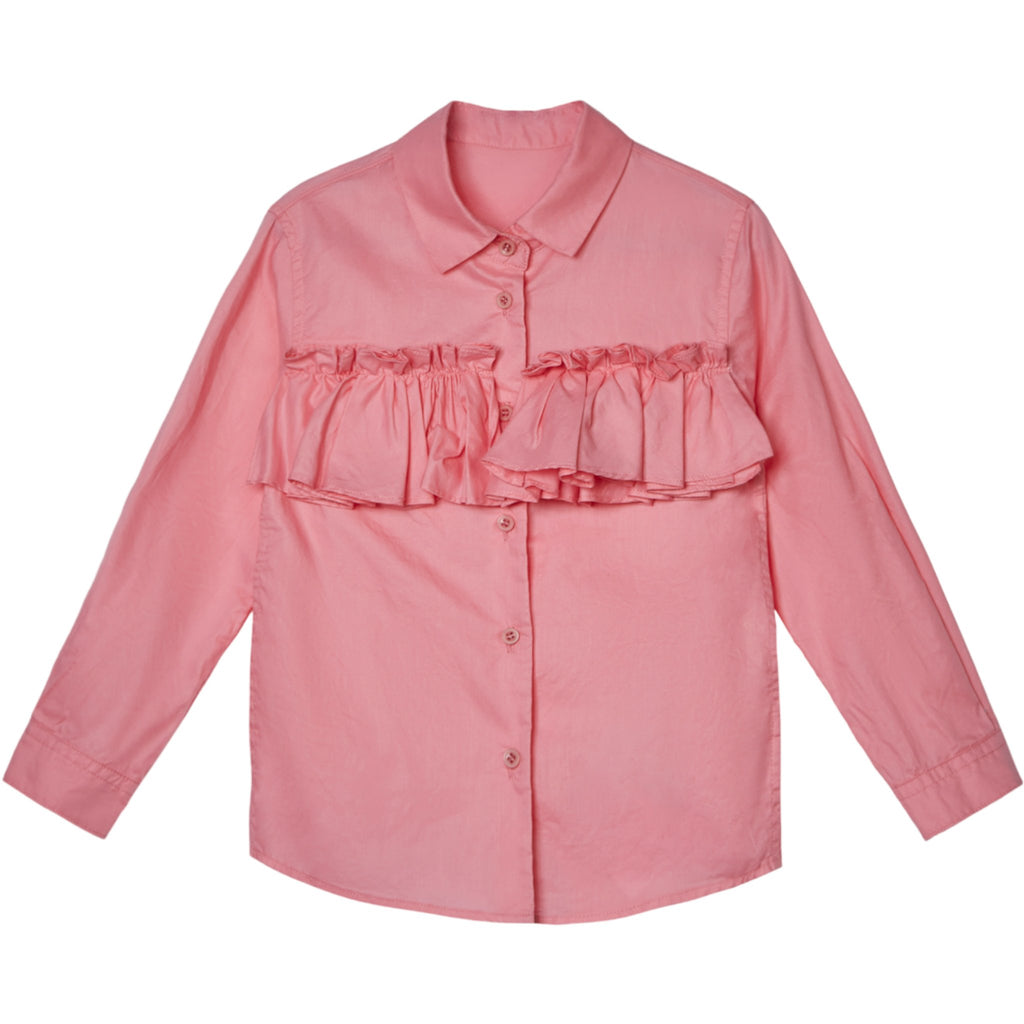 Jnby Rose W/Ruffle Detail Long Sleeve Button Up Shirt - Macaroni Kids
