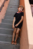 Mini Nod Print Collar Boys Top Black/Gingham - Macaroni Kids