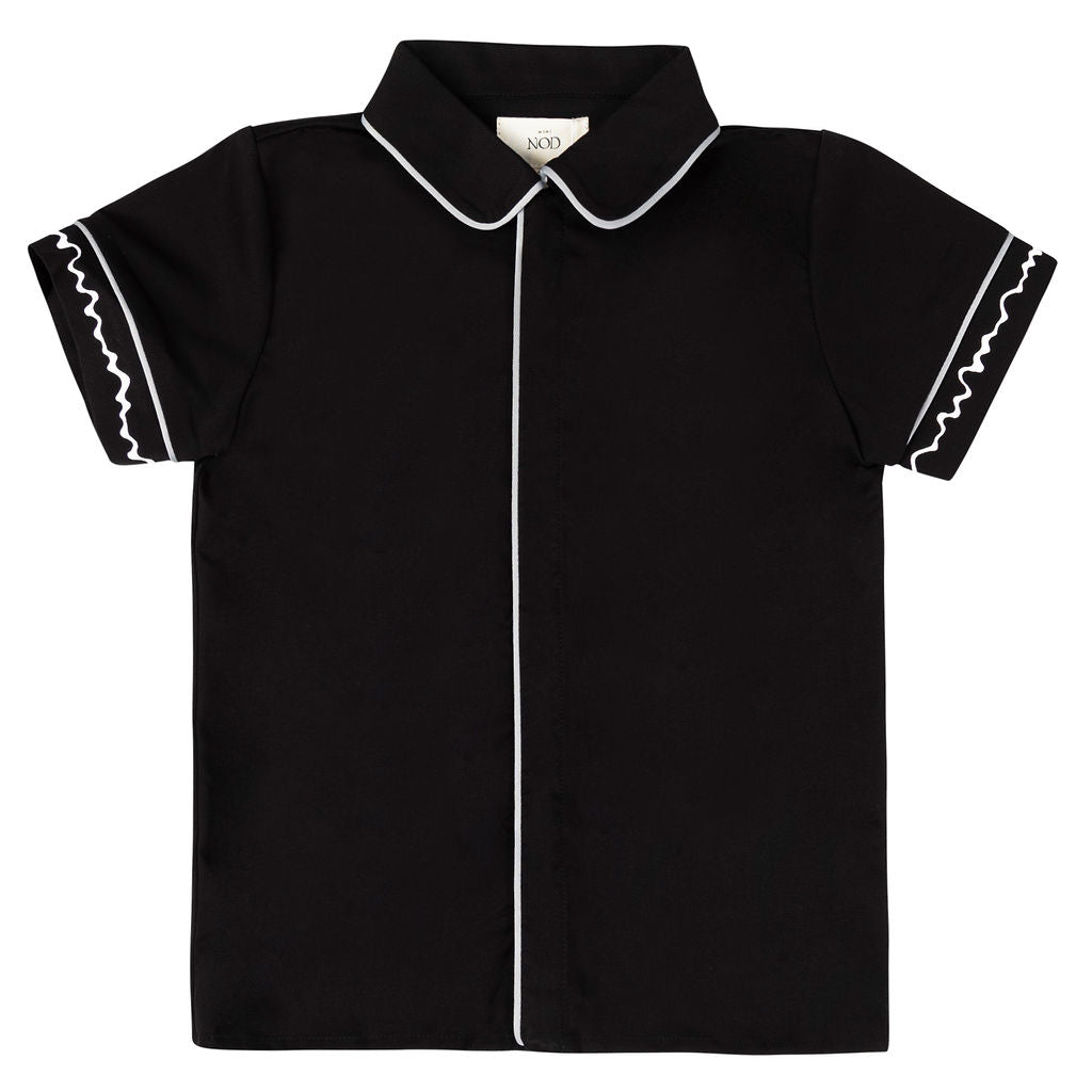 Mini Nod Rope Shirt Boys Black/Silver - Macaroni Kids