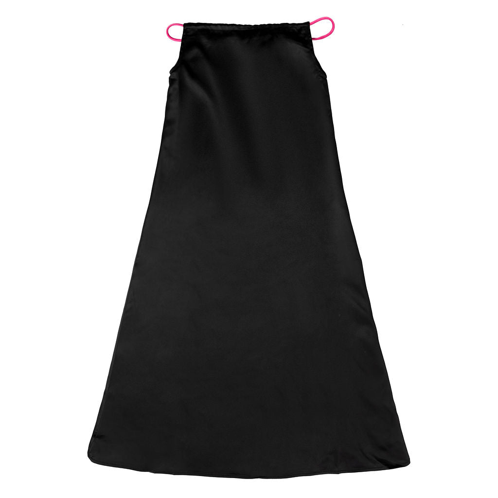 Mini Nod Silk Rope Midi Dress Black/Pink - Macaroni Kids