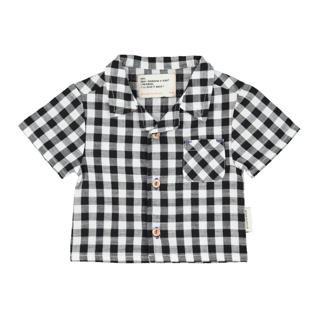 Piupiuchick Black & White Checkered Hawaiian Shirt - Macaroni Kids