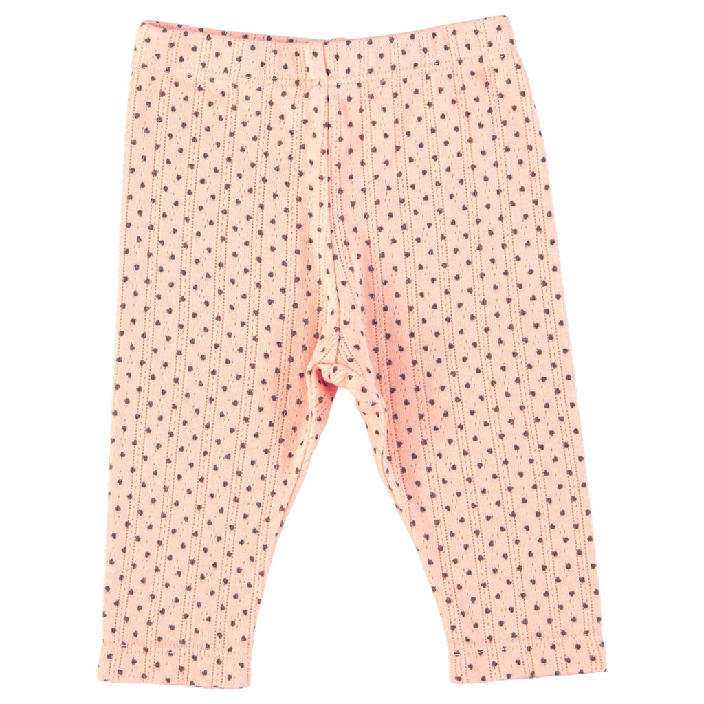 Piupiuchick Newborn Leggings - Pink w Hearts - Macaroni Kids