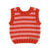 Piupiuchick pink & red stripes knitted Top & Shorties SET - Macaroni Kids
