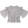 Repose Ams Delfst blue flower L/S ruffle top - Macaroni Kids
