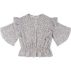 Repose Ams Delfst blue flower L/S ruffle top - Macaroni Kids