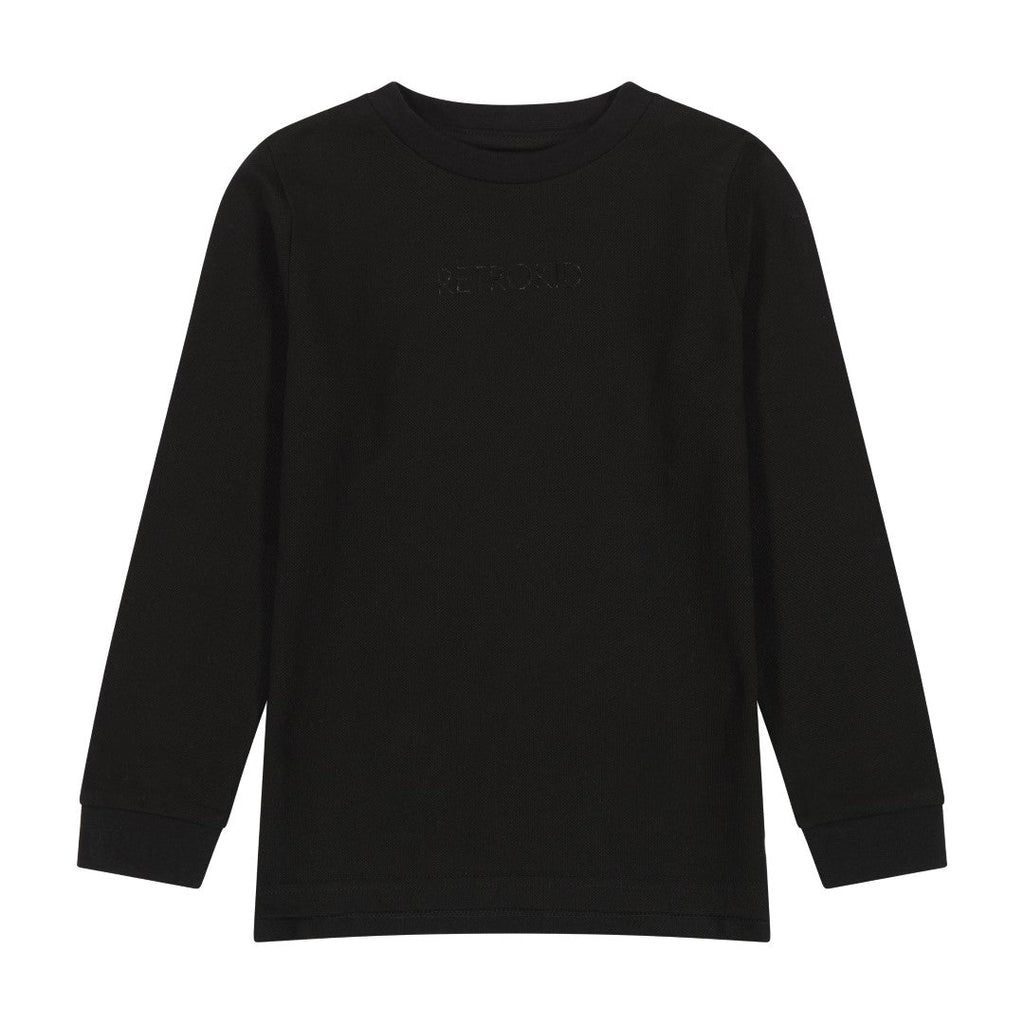 Retrokid Black Cuff Pique Tshirt - Macaroni Kids