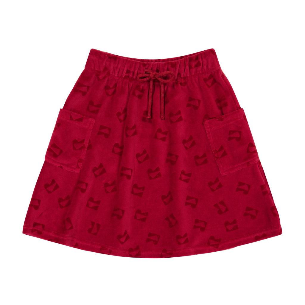 Retrokid Raspberry Velour Waisted Flare Skirt - Macaroni Kids