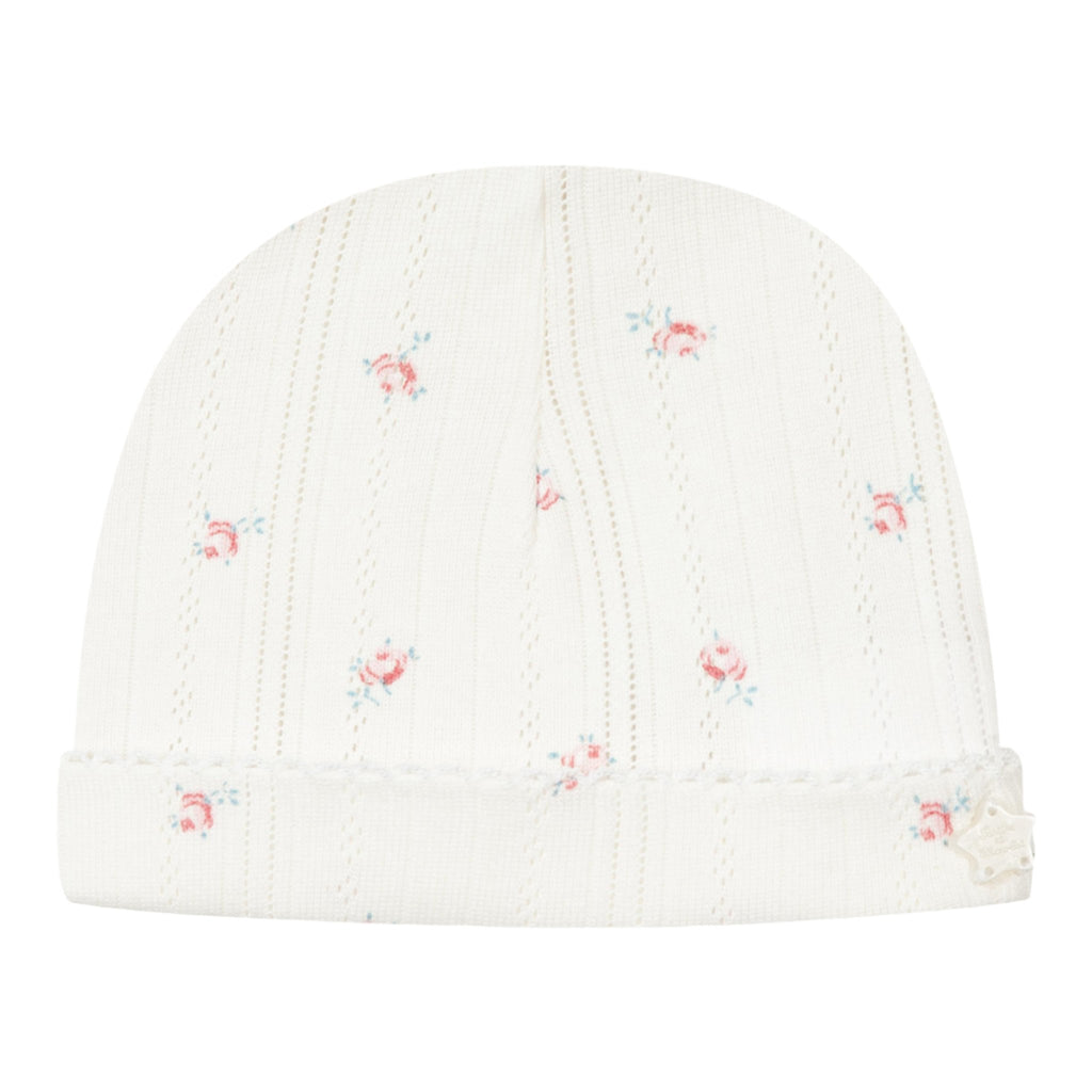 Tartine Et Chocolat Ecru Floral Pointelle Bonnet - Macaroni Kids