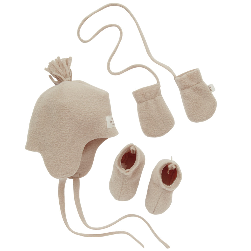 Teddy & Minou Hat Gloves Shoes Set - Tan - Macaroni Kids