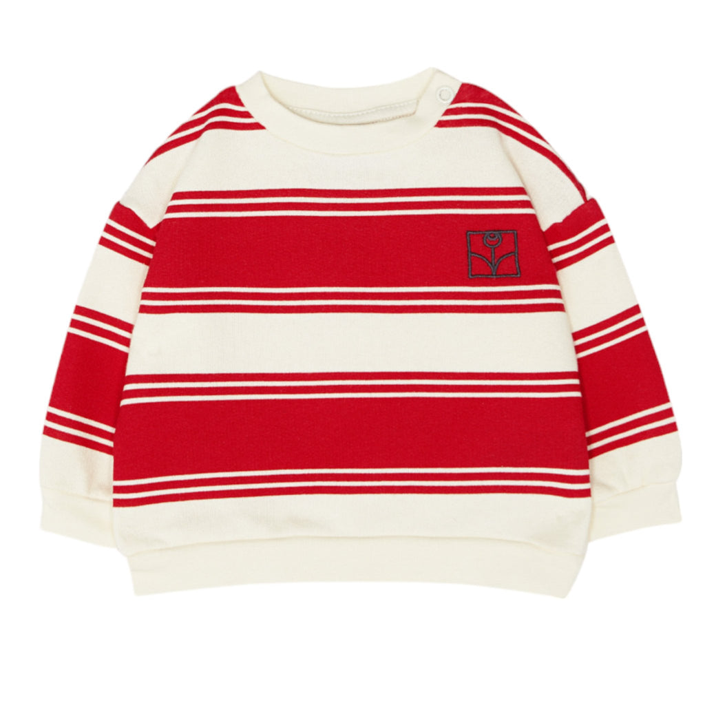 The Campamento Red Red Stripes Baby Sweatshirt - Macaroni Kids