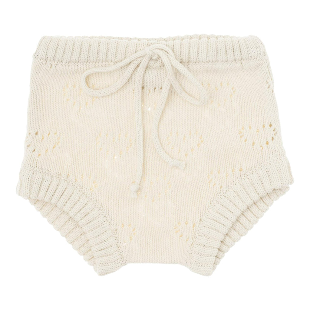 Tocoto Vintage Hearts Tricot Off White Bloomer - Macaroni Kids