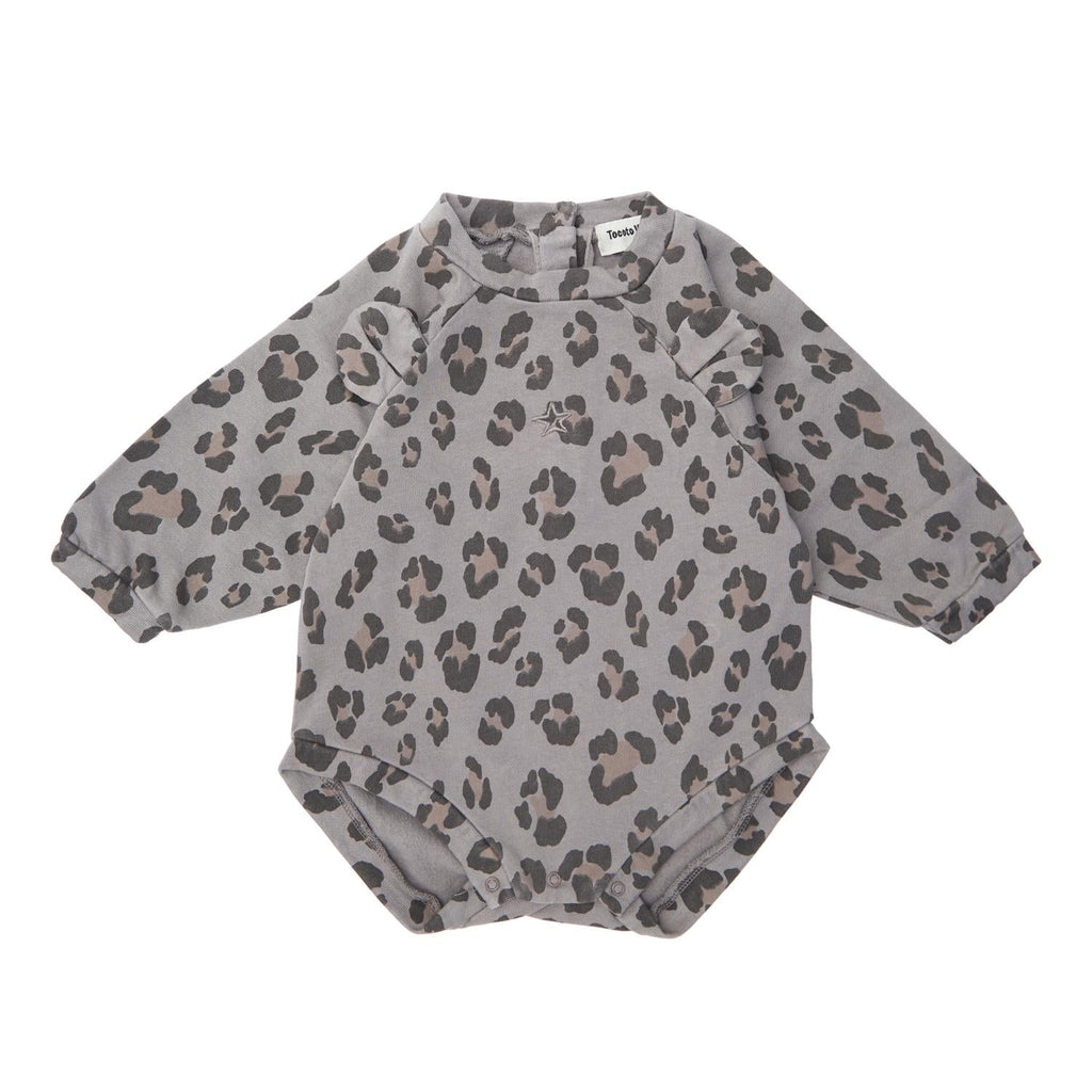 Tocoto Vintage Plush animal print romper with ears - Macaroni Kids