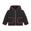 Denali Outerwear Black/Red Matte Coat with contrast taping