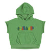 Piupiuchick Green W/ Multicolor "Camp" Print Sleeveless Hooded Sweatshirt