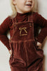 Limited Edition Embroidered Bow Brick Overalls.