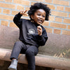 Rooie and Friends Baby Boy Set Black Sweatshirt.