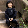 Rooie and Friends Girl Trim Black Silver Sweatshirt.