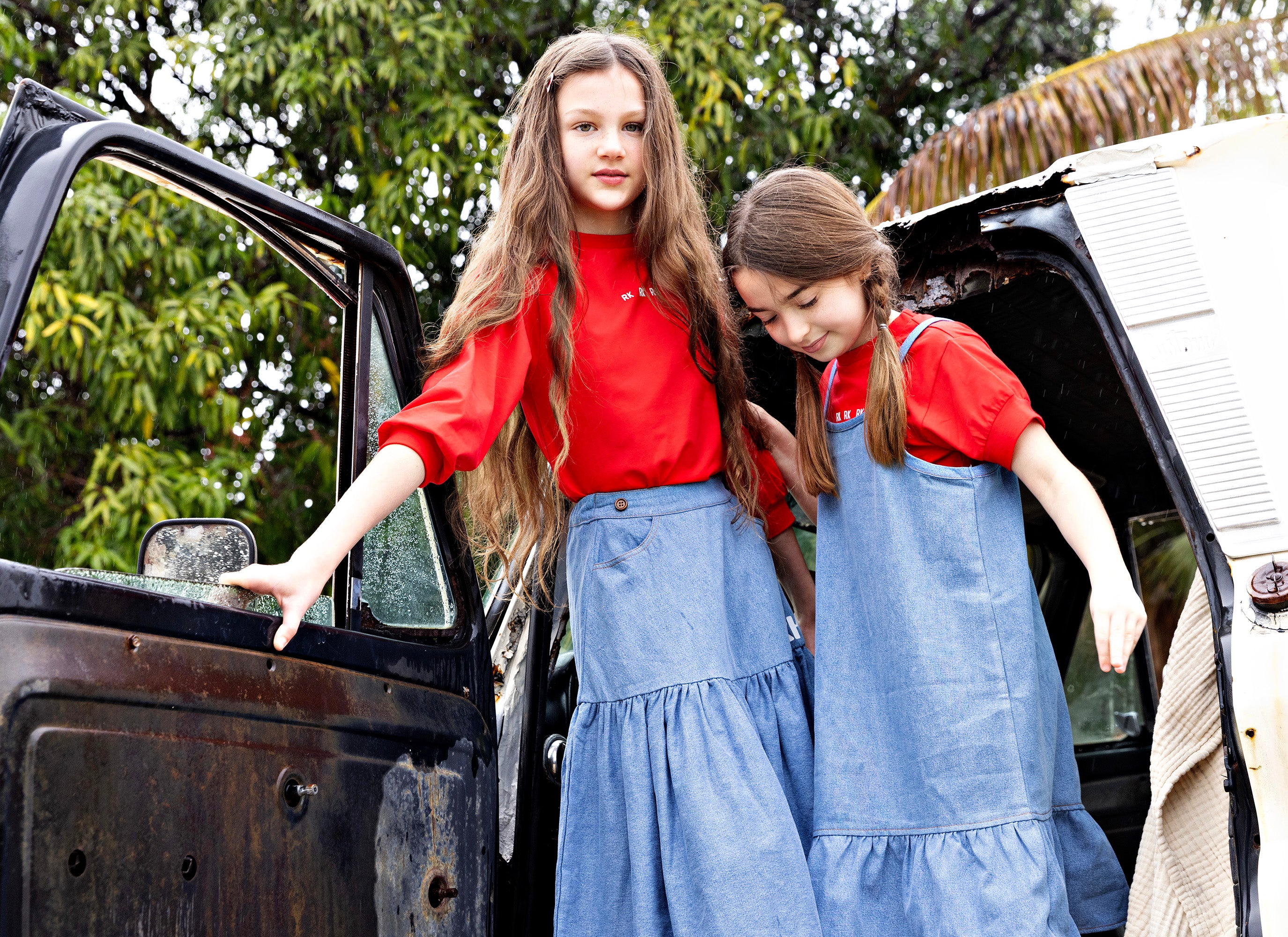 Retrokid Hollis Denim Strap Ruffle Dress | Macaroni Kids