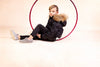 Denali Outerwear Child Classic Black Coat with fur and Keychain Detail