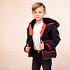 Denali Outerwear Black/Red Matte Coat with contrast taping