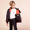 Denali Outerwear Black/Red Matte Coat with contrast taping
