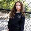 Rooie and Friends Girl Silver Trim Black Sweatshirt