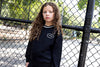 Rooie and Friends Girl Silver Trim Black Sweatshirt