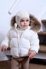 Denali Outerwear Baby with furry patch Winter White Jacket.