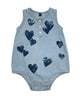 Teeny Kiwi Chambray Sponge Heart Romper