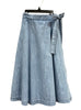 Sciacca Wrap Tie– Midi Length Skirt Chambray